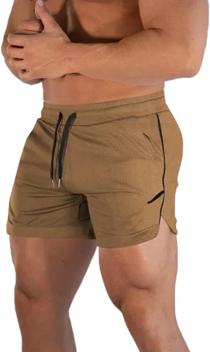 Vista 22 de FLYFIREFLY Pantalones cortos de entrenamiento de gimnasio para hombre, ligeros, atléticos, pantalones cortos para entrenamiento de culturismo
