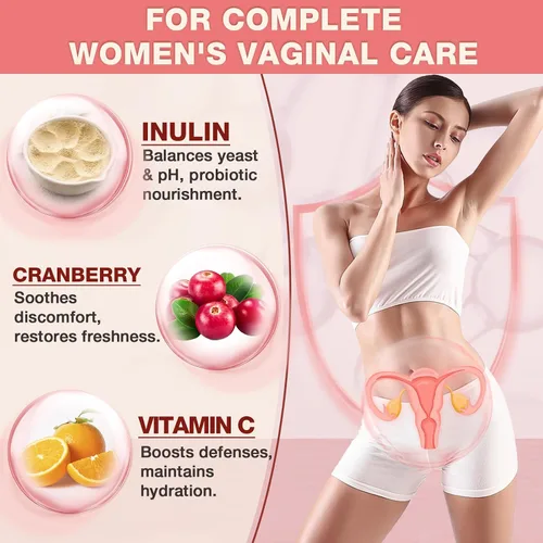 Vista 5 de NATURE TARGET Probióticos para mujeres, 60 mil millones de UFC con arándano, 70 cápsulas with Prebiotics, Cranberry & Vitamin C, Support Odor
