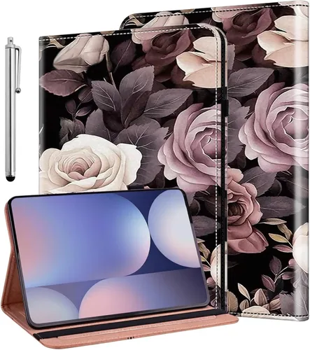 Vista 10 de ALILANG Funda para Samsung Galaxy Tab S5e de 10,5 pulgadas con lápiz capacitivo, a prueba de golpes plegable, negro (black horse)
