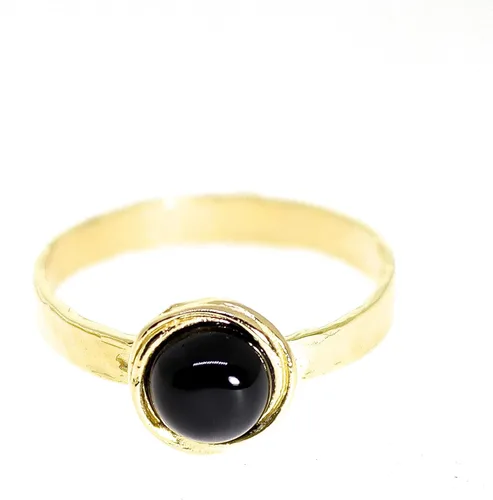 Vista 55 de Anillo de oro de piedras preciosas, anillo de piedra chapada en oro de 14 quilates, anillo de piedra apilable, anillo de oro de piedra pequeña