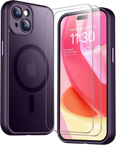 Vista 11 de SPIDERCASE Funda magnética translúcida diseñada para iPhone 11, con 2 protectores de pantalla de vidrio templado, antihuellas, para iPhone 11 de 6.1