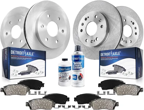 Vista 68 de Detroit Axle - Kit de frenos para Land Rover LR3 2005-2009, Rotores de freno deportivos Range Rover 2006-2009 y pastillas de freno de cerámica 2007