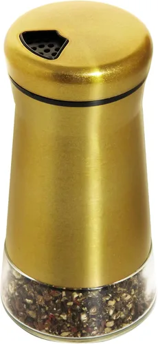 Vista 7 de Salero y pimentero de acero inoxidable, recipiente de botella con parte inferior transparente con parte superior de acero inoxidable, con orificio