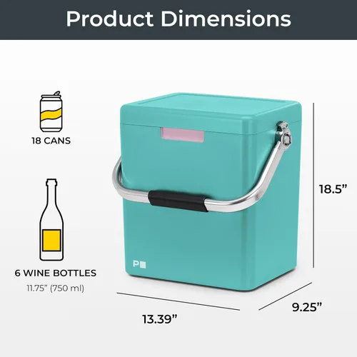 Vista 5 de Permasteel 14-Qt Portable Beverage Cooler for Camping, Beach, Picnic