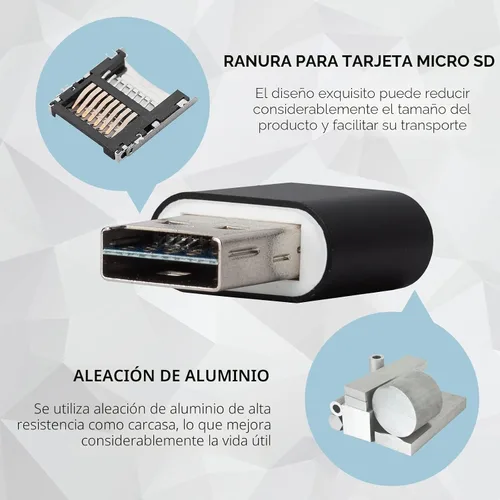 Vista 4 de [Paquete de 2] Lector de tarjetas micro SD para teléfono Android, adaptador de tarjeta micro SD a USB, lector de tarjetas mini USB C para cámara