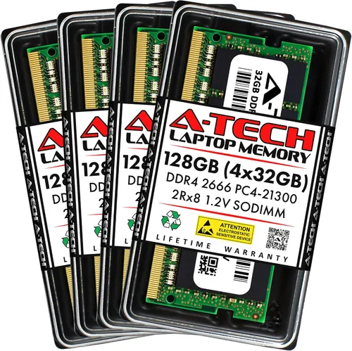 Vista 18 de A-Tech 4GB DDR4 2666MHz PC4-21300 (PC4-2666V) CL19 SODIMM 1.2V 260-Pin sin ECC SO-DIMM Módulo de Memoria RAM para Laptop Notebook