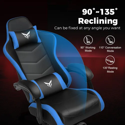 Vista 4 de GTPLAYER Silla Gaming, Sillas de Videojuegos Estilo Racing Sillas de Juegos de PC para Adultos - Respaldo Alto Acolchado Ergonómico Reclinable Silla