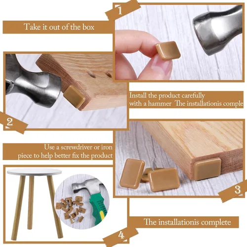 Vista 3 de Maitys Tapones de plástico para cajones y toboganes, para reparar cómodas, forma cuadrada y en L (30 piezas)