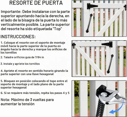Vista 5 de Muelle de puerta de 11 pulgadas, cierre automático ajustable, negro