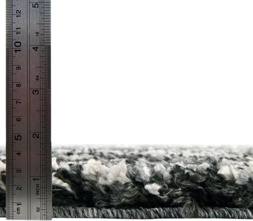 Vista 4 de Unique Loom Hygge Shag Collection - Alfombra rectangular de 2 pies 2 pulgadas x 3 pies 1 pulgada, color negro y blanco/gris