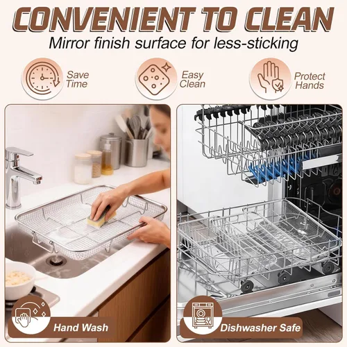 Vista 5 de P&P CHEF Cesta para freidora de aire de 15.4 pulgadas para horno, estante