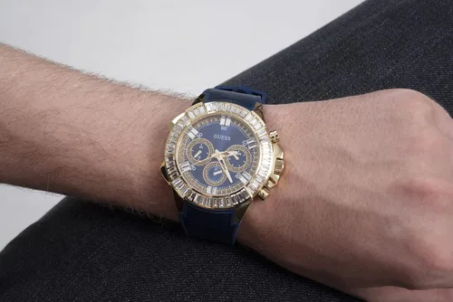 Vista 7 de GUESS US Men's Gold-Tone and Black Multifunction Watch, one