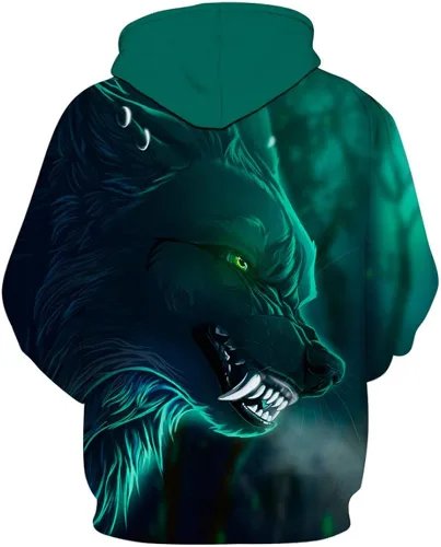 Vista 2 de KANIGD - Sudadera con capucha para hombre con estampado novedoso 3D de manga larga