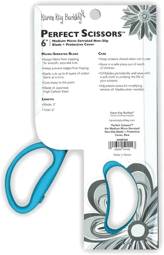 Vista 2 de Karen Kay Buckley® Perfect Scissors™, Tijeras Medianas de 6 pulgadas #KKBPSM con Cuchillas Micro-Dentadas Antideslizantes para Apliqué, Recorte