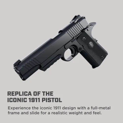 Vista 3 de Pistola de aire Barra Airguns 1911 Blowback BB, Pistolas de gas Blowback BB para adultos, Pistolas de CO2, calibre.177, 340 FPS, toda metálica