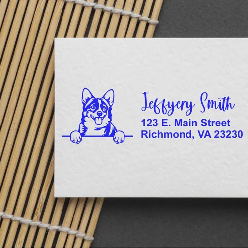 Vista 140 de American Bulldog Stamp Duo, Custom Return Address for Dog Lovers, Personalized Mail Mark for Letters and Cards