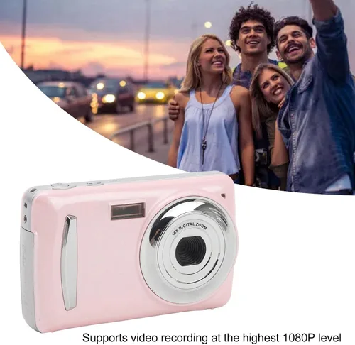 Vista 6 de Yunseity 1080P Full HD 16X Zoom 64MP Cámara digital de apuntar y disparar, pantalla IPS de 2.4 pulgadas, cámara de enfoque automático para vlogging
