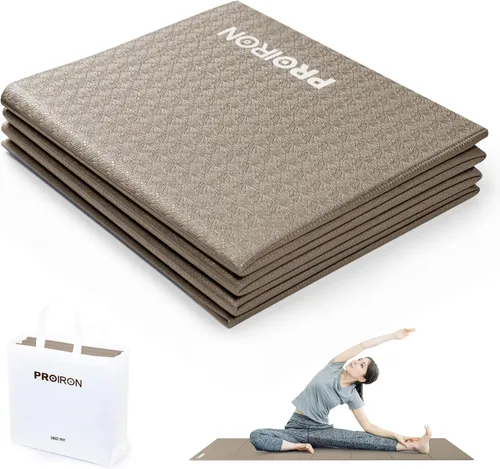 Vista 15 de PROIRON Esterilla de Yoga Plegable 0.24"/0.16" para Entrenamiento en Casa y Viajes, Esterillas de Yoga de Viaje Antideslizantes con Bolsa