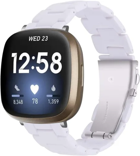 Vista 26 de Correa de reloj de resina compatible con Fitbit Versa 4/Sense 2/Versa 3/Sense 1, pulsera brazalete de moda ligera y ajustable de repuesto