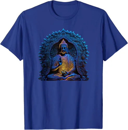 Vista 19 de Estatua de Buda Yoga Budismo Zen Buddhism Meditation T-Shirt Negro