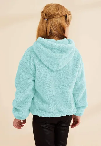 Vista 5 de GAMISOTE - Sudadera infantil cálida y holgada, con capucha mullida y botones