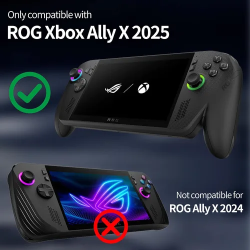 Vista 2 de Funda protectora con función atril para Rog Ally X/Rog Ally 2025 - Funda de TPU a prueba de golpes con soporte, antideslizante y anticolisión
