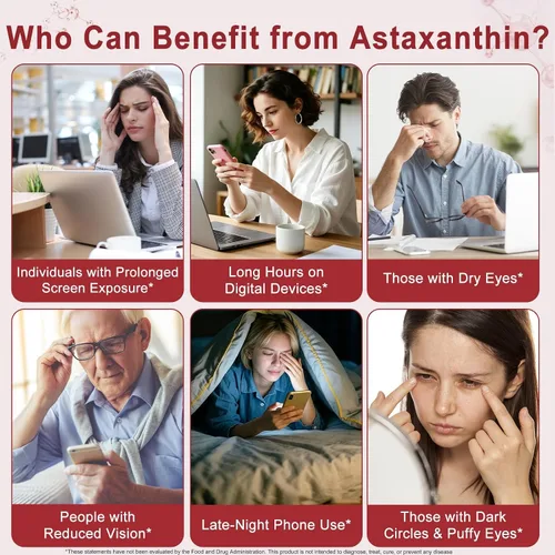Vista 7 de FANSHI Astaxanthin 24mg Supplement, 120 Microalgae Liquid Softgels