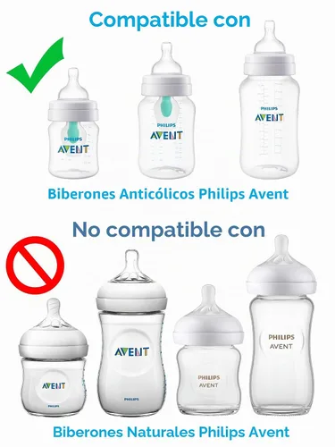 Vista 2 de Kit de conversión suave para biberón anticólicos Philips Avent, kit de transición para niños pequeños con boquilla de silicona para sorber, popote