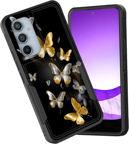 Vista 74 de Funda protectora para Galaxy A13 5G, doble capa híbrida resistente a prueba de golpes, policarbonato duro, silicona suave, TPU, funda protectora