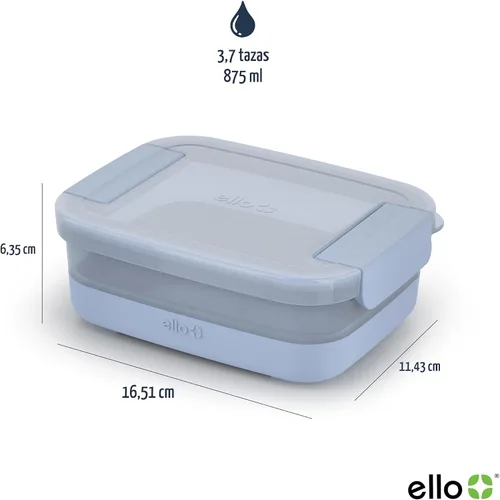 Vista 4 de Ello - Juego de preparación de comidas de plástico de 3.7 tazas, juego de 10 piezas, 5 paquetes - Juego de recipientes de almacenamiento