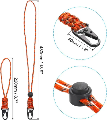 Vista 2 de PATIKIL Cordón de insignia con clip ajustable para collar de muñeca camuflaje anaranjado