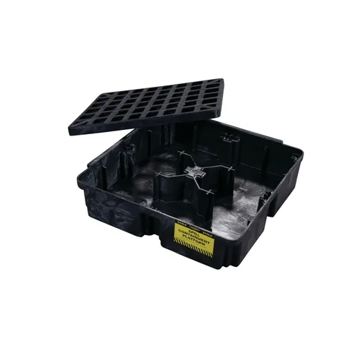 Vista 2 de Eagle Plataforma modular para derrames de un tambor, 26.25"x26"x6.5", sumidero de 15 galones, bandeja de contención de capacidad de carga de 2,000