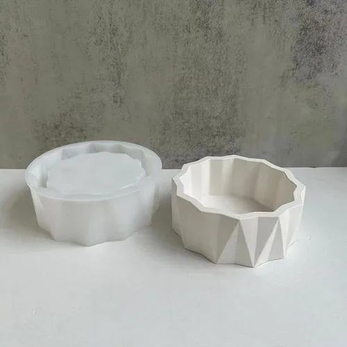 Vista 4 de Molde de silicona para macetas de bricolaje, plantas suculentas de concreto, jarrón de yeso, moldes de cemento, molde de arcilla, soporte