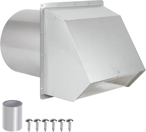Vista 12 de Cubierta de ventilación para secadora de 3 pulgadas, rejilla de ventilación de pared con pantalla y amortiguador, cubierta de ventilación exterior