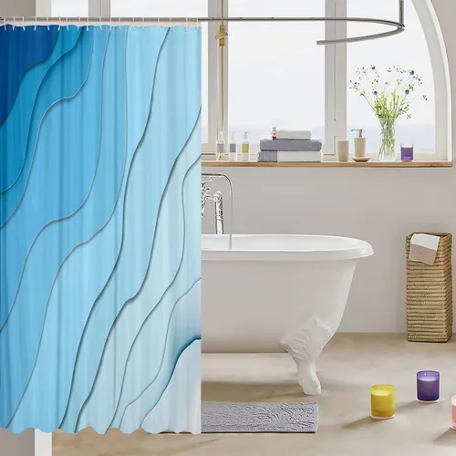 Vista 29 de Decorative White Baseball Shower Curtain Waterproof Polyester Fabric,Red Baseball Bat Bath Curtain Home Bathroom Decor Hanging Curtain with Hooks 72