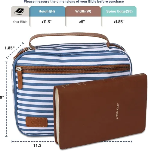 Vista 3 de Mr. Pen - Fundas para la Biblia para mujeres, fundas para bolsas de Biblia, Rayas azules