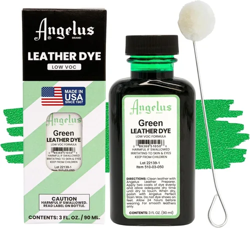 Vista 15 de Tinte de cuero Angelus - Tinte de cuero flexible para zapatos, botas, bolsos, manualidades, muebles y más 3oz, aplicador incluido (Azul)