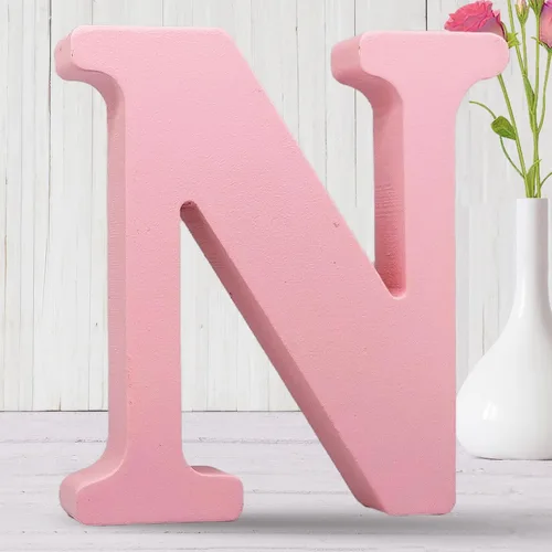 Vista 8 de AOCEAN Letras de madera rosa de 8 pulgadas, letras de madera sin terminar para decoración de pared, letras decorativas de pie, tablero