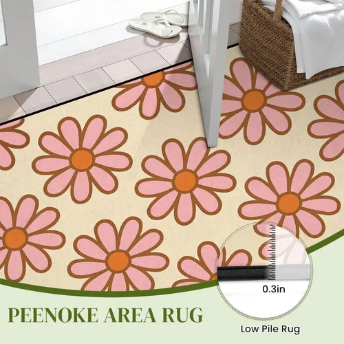 Vista 4 de 70 s Retro Seamless 60s 70s Aesthetic Style Area Rug Outdoor Patio Rug Play Mat Modern Floor Carpet Non-Slip Home Decor Living Room Kids Bedroom