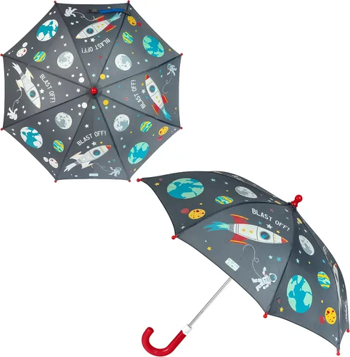 Vista 11 de Stephen Joseph Kids' Color Changing Wet Dry Umbrella, Water reacting, Pinch Free Umbrellas for Rain Children's Umbrella, BUTTERFLY, 23"X29