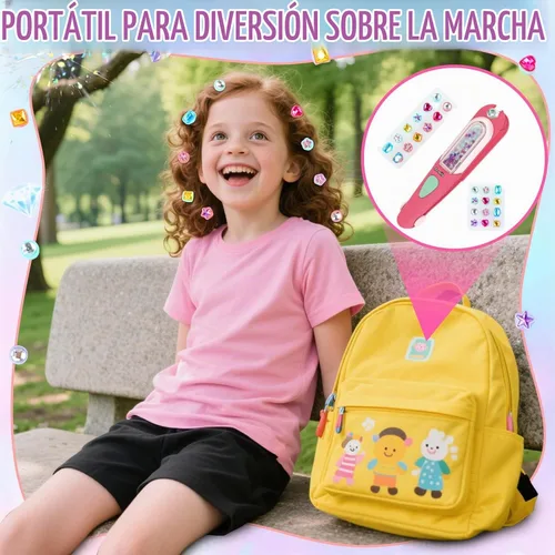 Vista 9 de Aooess - Juego de herramientas de peinado para niñas, sello de gemas para el cabello, 24 diamantes de imitación
