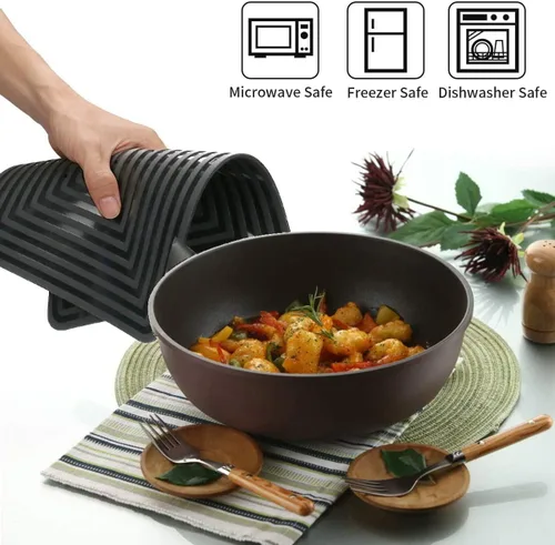 Vista 3 de LogHog Large Silicone Trivet Mats for Hot Dishes/Pans, Heat Resistant Pot Holder, 9"x12" Non Slip Flexible Durable Pot Coaster Kitchen Table Mats