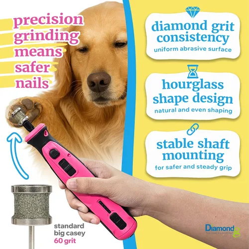 Vista 4 de Diamondg Broca para molinillo de uñas para perro, 1 paquete – Compatible con Dremel, broca de diamante para uñas de mascotas con cuerpo de grano 60