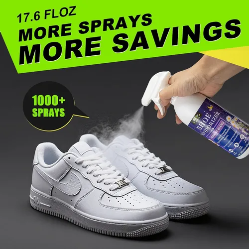 Vista 4 de Spray desodorante para zapatos, potente eliminación de olores de 17.6 onzas líquidas para zapatos, tenis, botas, tacos y cuero, aerosol de larga