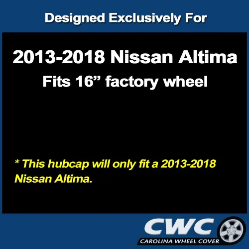 Vista 4 de Tapacubos de réplica premium, repuesto para Nissan Altima 2013-2018, cubierta de rueda de 16 pulgadas (1 pieza)