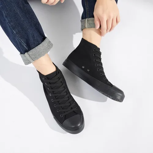 Vista 4 de yageyan Tenis de lona para hombre, con cordones, estilo casual, clásicos
