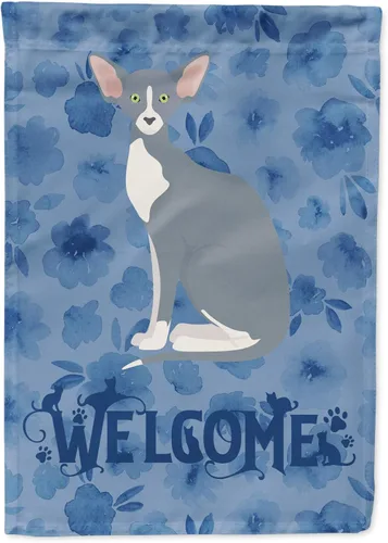 Vista 105 de Caroline's Treasures CK5005GF Bandera de bienvenida de gato abisinio para buzón, bandera decorativa para patio exterior, obras de arte de patio