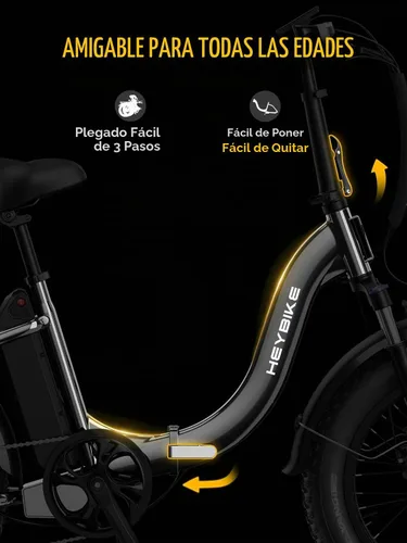 Vista 6 de Heybike Ranger 2.0 Folding Electric Bike for Adults, 1400W Peak Motor Ebike