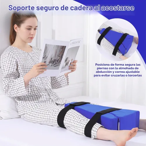 Vista 3 de HOMBYS Almohada de abducción de cadera 2 en 1 después de cirugía, separador de rodilla separable de cuña de abducción con correa para separar
