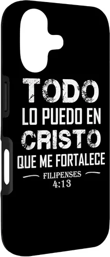 Vista 3 de Filipenses - Carcasa para iPhone 17 con texto en inglés "Todo Lo Puedo En Cristo